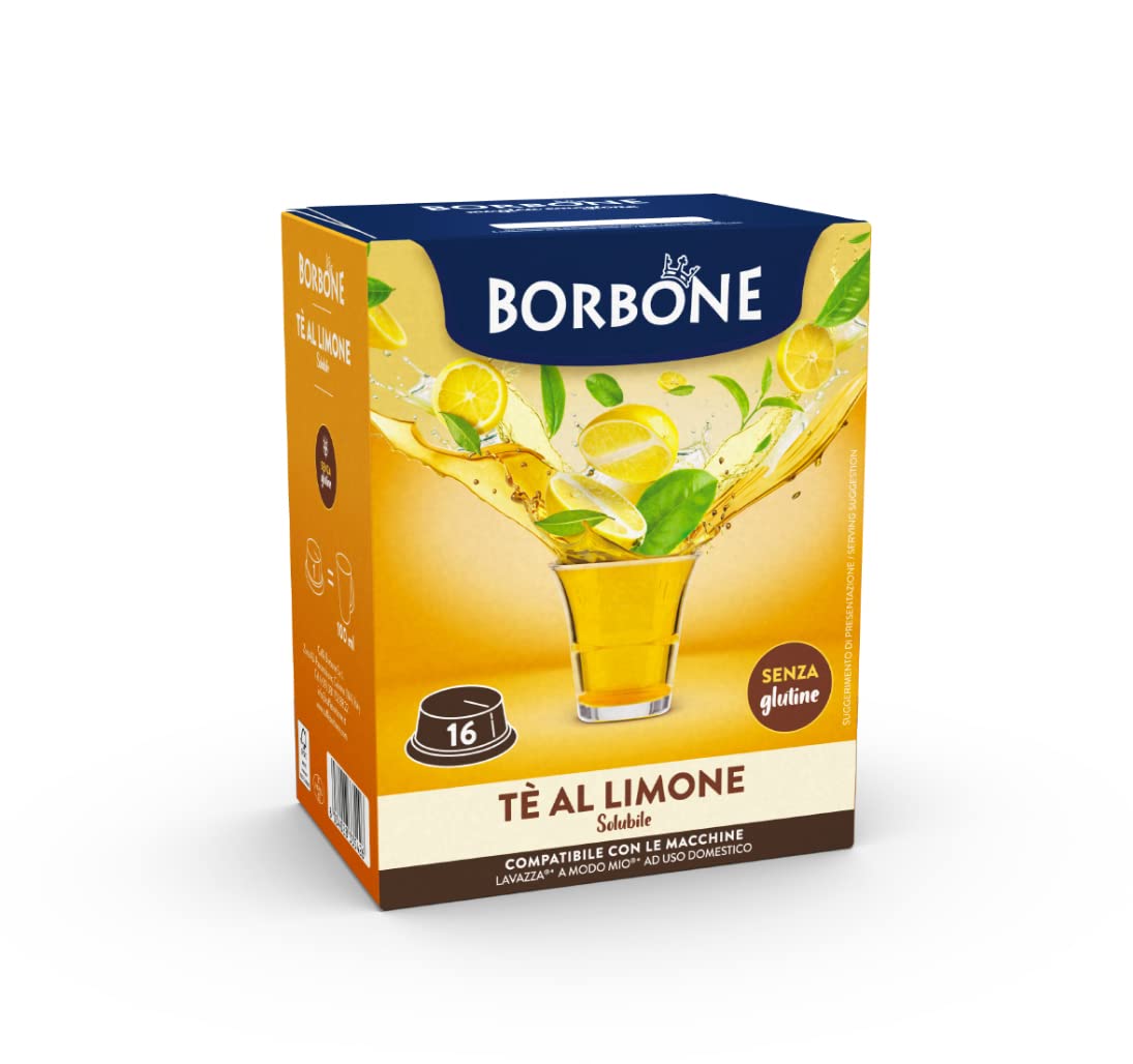 Caffè Borbone Lemon Tea - 96 Capsules (6 Packs of 16) - Compatible with Lavazza A Modo Mio