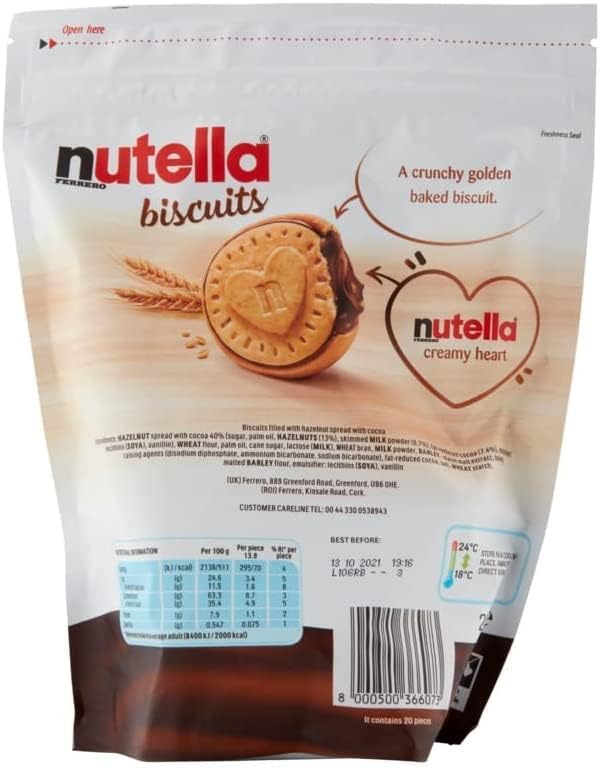 Nutella Biscuits Pouch, 276g - Crunchy Biscuits Filled with Hazelnut Cocoa Spread 3