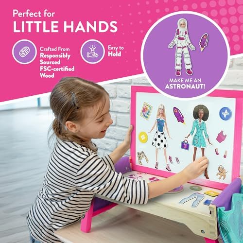 Barbie 2-in-1 Writing Board - Magnetic Whiteboard & Lap Tray for Kids 3+ 4