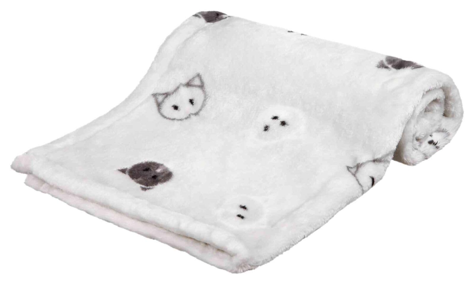 TRIXIE Mimi Pet Blanket - Soft Plush Comfort Throw | 70 x 50 cm Grey Cotton