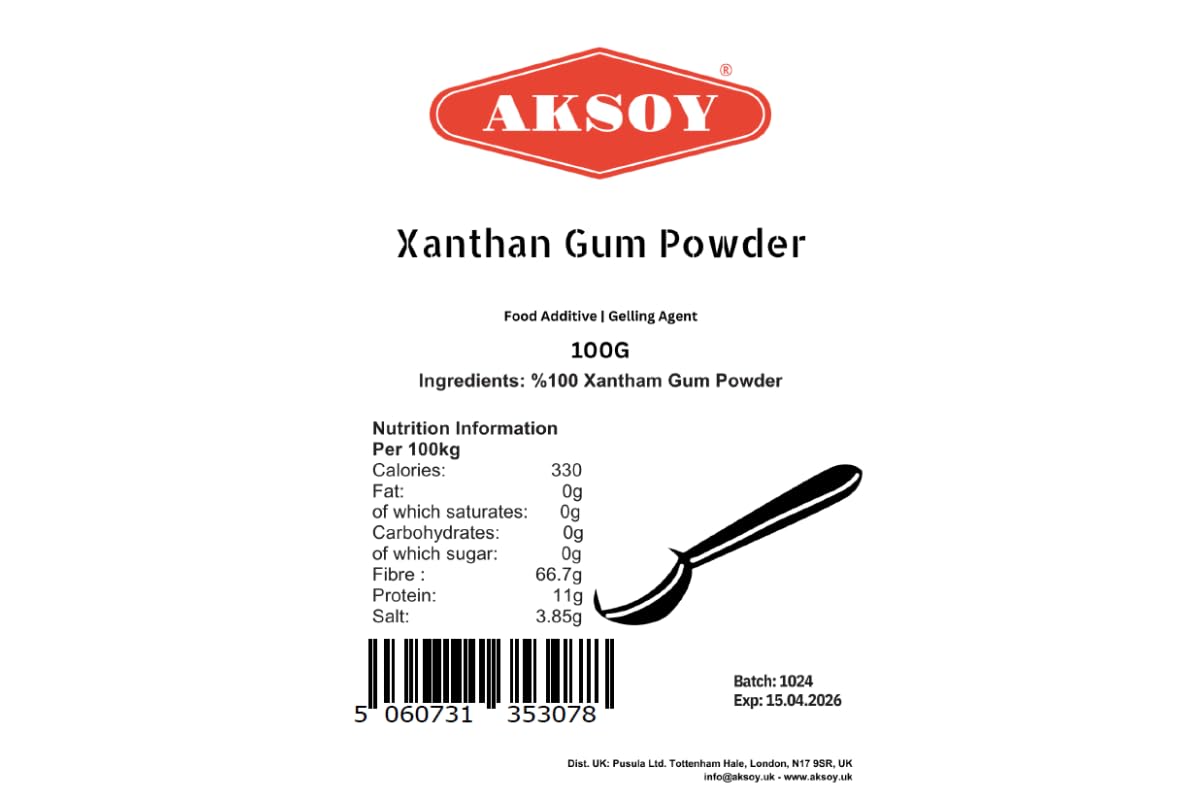 AKSOY Xanthan Gum Powder Thickener & Stabiliser | 100g | Gluten-Free & Vegan 2