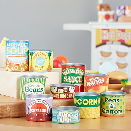 Melissa & Doug Let's Play House! Grocery Cans - Pretend Play Food Set for Kids 3+ 9