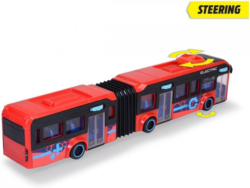 Dickie Volvo 7900 E City Bus Toy Vehicle - 40cm Red Play Bus for Kids 6