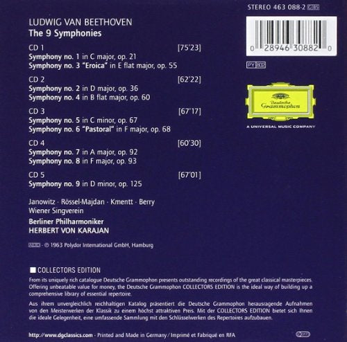 Herbert Von Karajan / Berliner Philharmoniker - Beethoven: The 9 Symphonies [Box set CD]