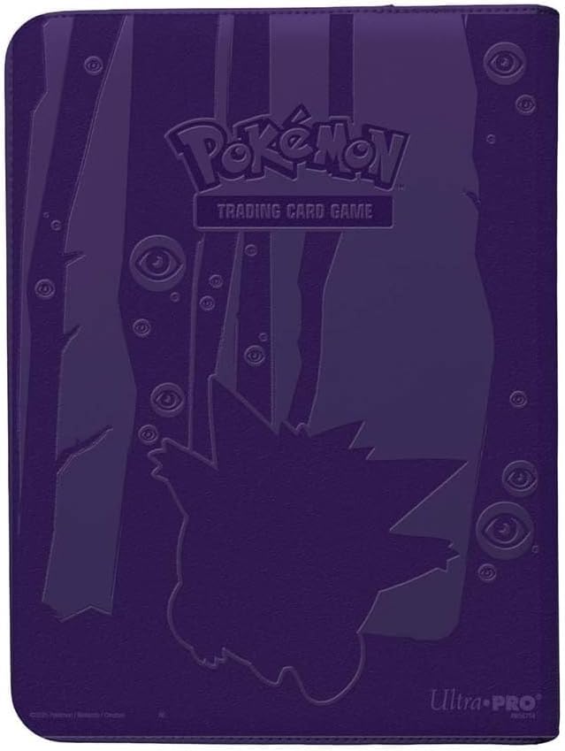 Ultra Pro Pokemon Elite Series Gengar 9-Pocket Zippered PRO Binder - Holds 360 Cards | Purple