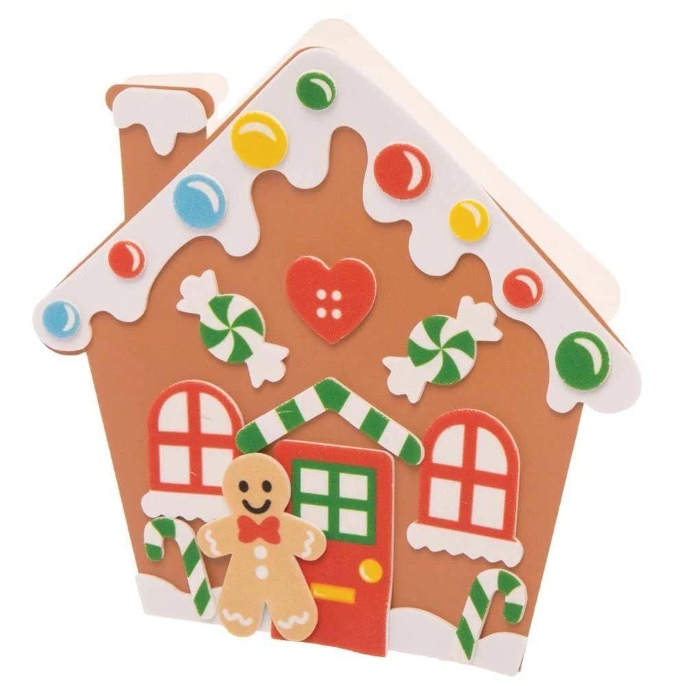 Baker Ross FE939 Gingerbread House Card Craft Kit - Pack of 6, No Glue Required 10