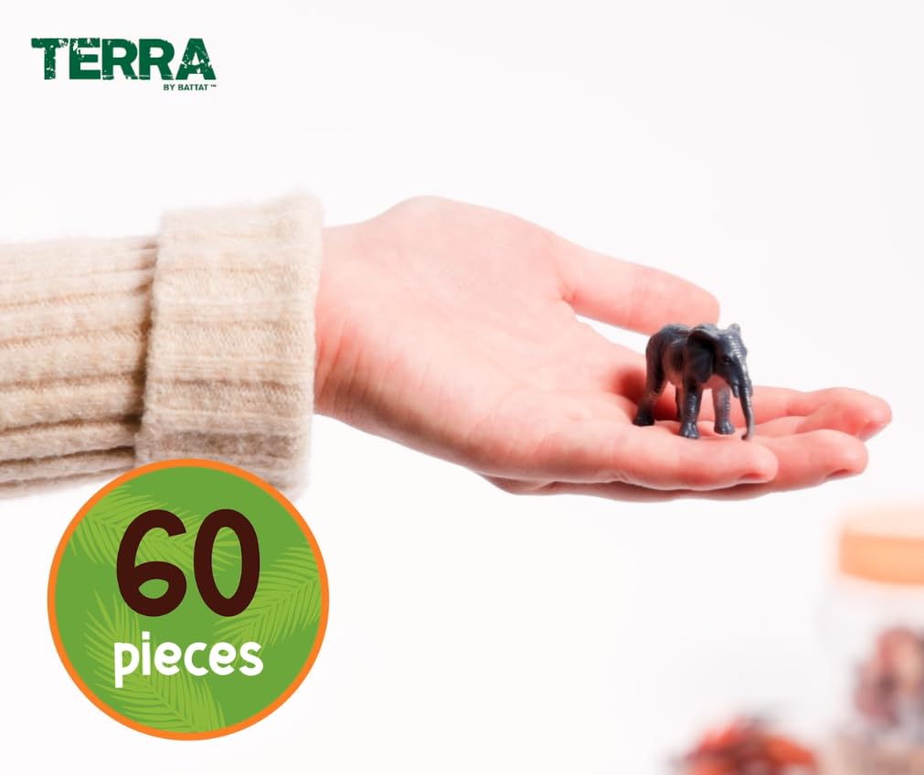 Terra by Battat Wild Animals – 60-Piece Miniature Animal Figurine Set for Kids 3+ 9