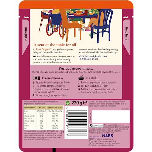 Ben's Original Mexican Style Microwave Rice Pouch 220g - Serves 2 8