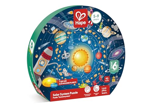 Hape Solar System Puzzle with LED Sun and 3D Spinning Planets