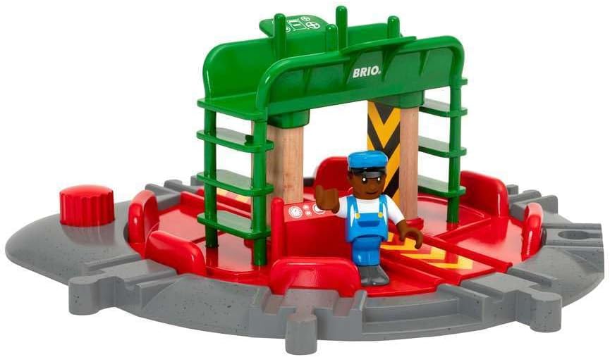 BRIO World Train Turntable & Figure Wooden Railway Set for Kids 3