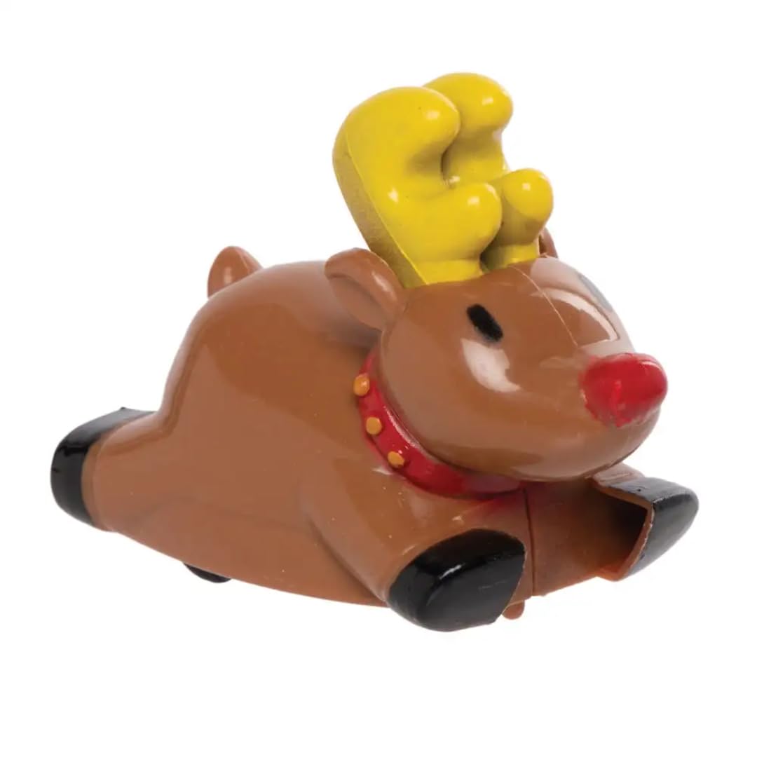 Baker Ross AX370 Racing Reindeer - Pack of 4 Pull-Back Race Toys for Kids 3