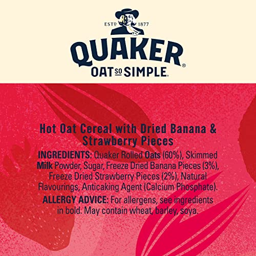 Quaker Oat So Simple Haufen von Obst Haferbrei mit Bananen- und Erdbeergeschmack 17