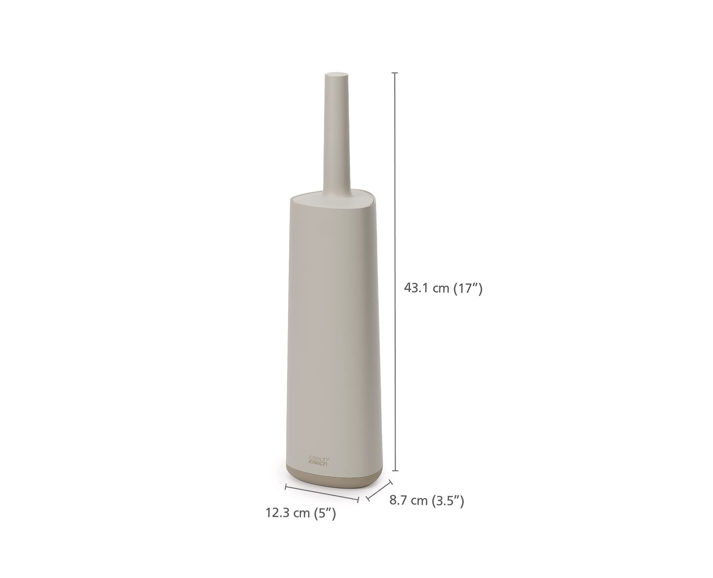 Joseph Joseph Flex 360 Toilet Brush and Holder Set - Anti-Drip, Triple-Action Head | Ecru