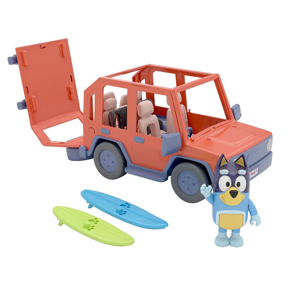 Bluey Heeler 4WD Family Vehicle with Bandit Figure & Surfboards - Imaginative Play for Ages 3+