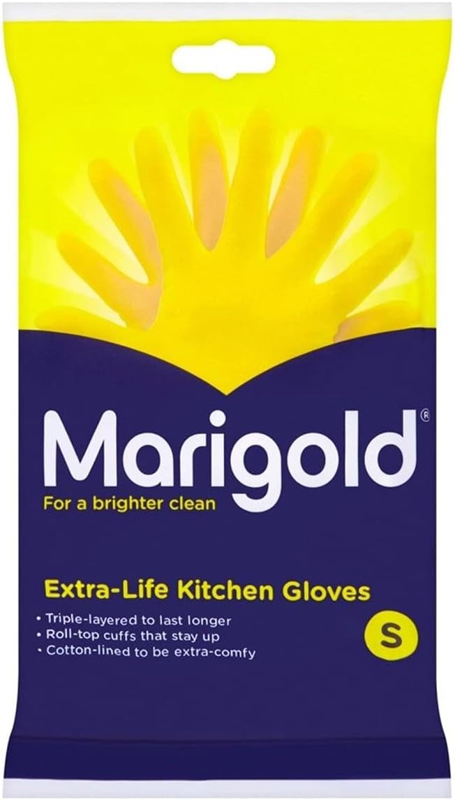 Marigold Extra Life Kitchen Gloves - Yellow, Small, 1 Pair