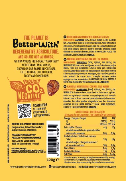 Better With Honey & Sea Salt Almonds - Sweet & Savoury Gourmet Snack | 120 g 3