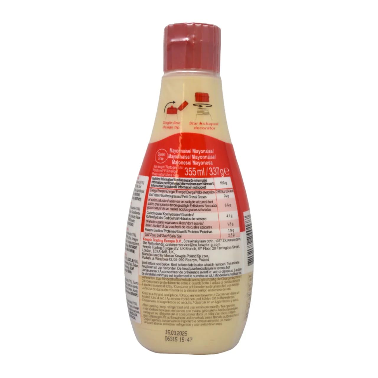 Kewpie – Mayonnaise 355 ml | Authentische japanische Mayo | Reichhaltiger Umami-Geschmack