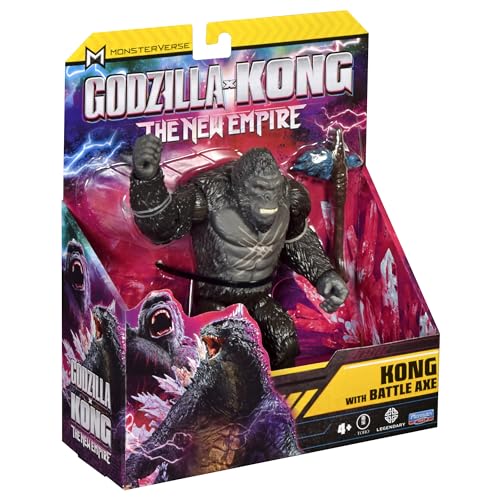 MonsterVerse Godzilla x Kong Battle Scarred Kong 6-Inch Action Figure with Battle Axe | Ages 4+
