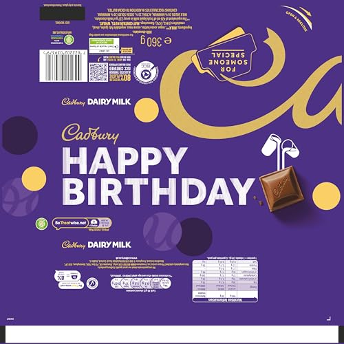 Cadbury Dairy Milk 360g Happy Birthday Chocolate Bar 4