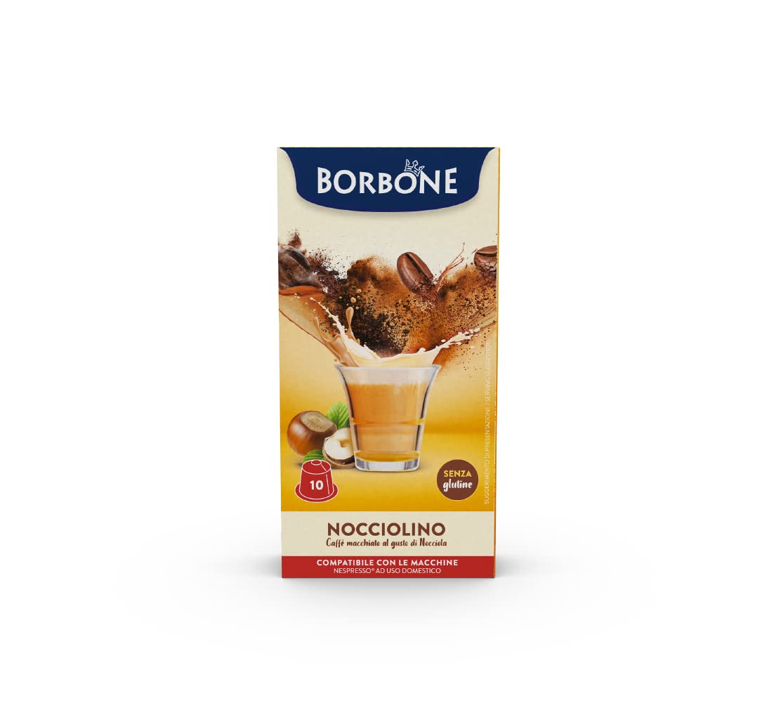 Caffè Borbone Nocciolino – Cappuccino mit Haselnussgeschmack – 60 Kapseln (6 Packungen mit je 10 Stück) – Kompatibel mit Nespresso®-Haushaltsmaschinen 4