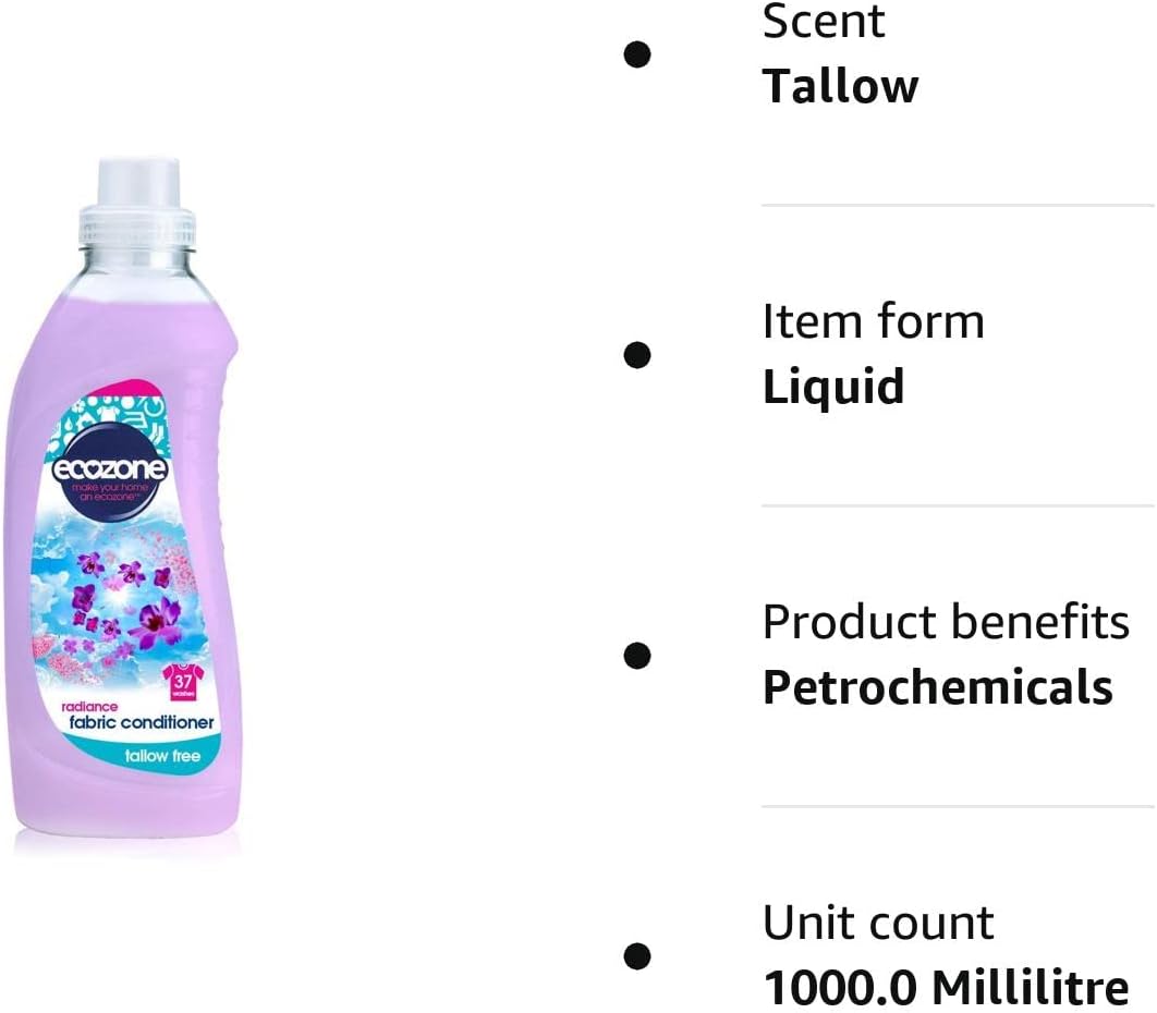 Ecozone Radiance Fabric Conditioner, Tallow-Free, Gentle Fresh Fragrance (1 kg)