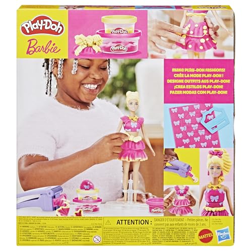 Play-Doh Barbie Ruffles and Bows Doll Set - Fashion Design Kit for Ages 5+ 10