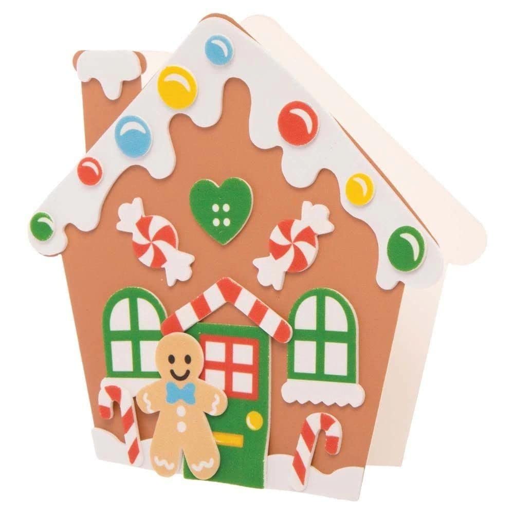 Baker Ross FE939 Gingerbread House Card Craft Kit - Pack of 6, No Glue Required 8
