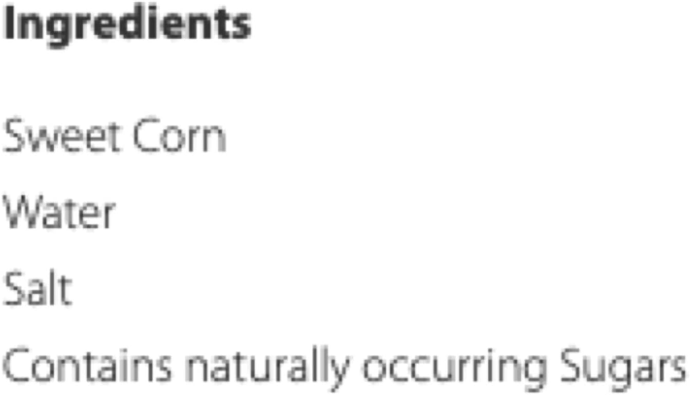 Green Giant - Original Sweetcorn 340g Tinned Corn with No Added Ingredients