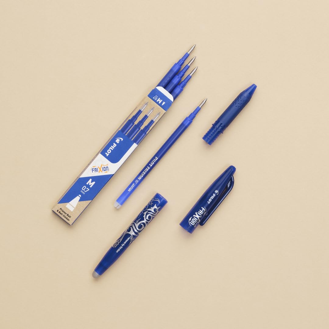 PILOT FriXion Ball 07 Erasable Gel Ink Rollerball Pen Set | 0.7mm Medium Tip | Refillable 8