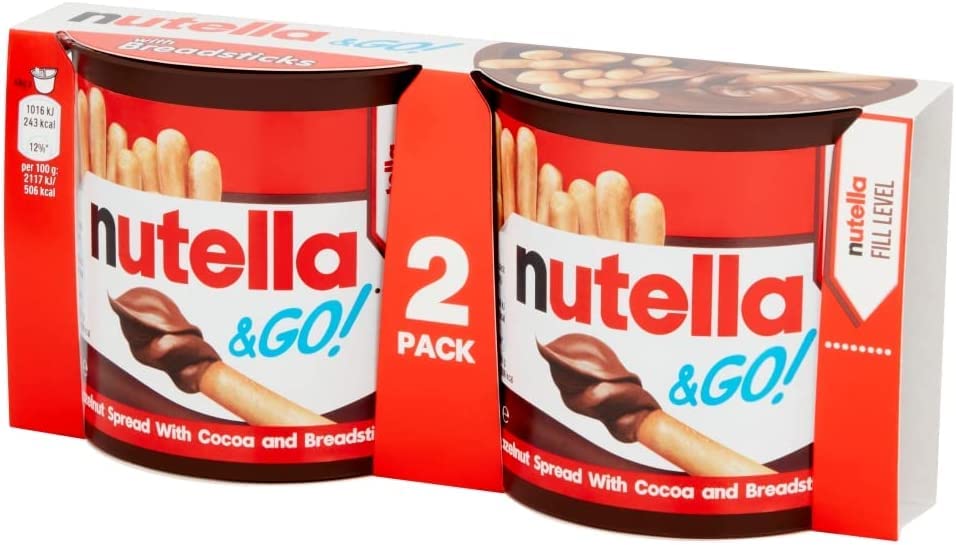 Nutella Chocolate Hazelnut Spread with Breadsticks Snack Pack - 96g 2