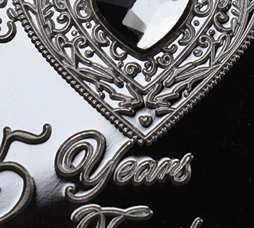 The Commemorative Coin Company 25th Wedding Anniversary Silver Plated Coin Set with Diamante Gemstone