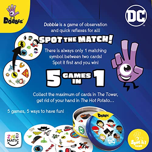 Asmodee Dobble DC Justice League Card Game for Kids & Families 6