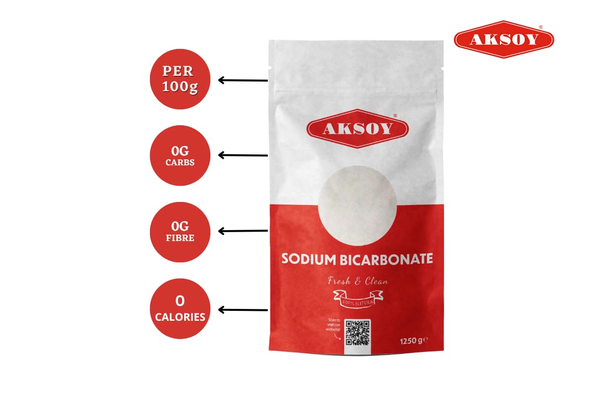 AKSOY Pure Bicarbonate of Soda - Food Grade Sodium Bicarbonate Powder | 1250GR 4