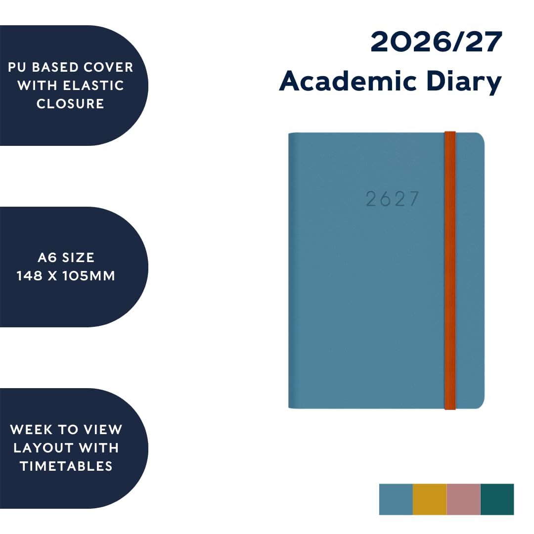 Collins 2026-2027 Academic Year Planner - 13 Month A6 Week-to-View Diary | Hardcover | Teal 6