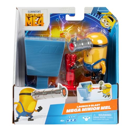 MINIONS Launch & Blast Mega Minion Mel Action Figure - Push-Activated Blaster Play Feature 6
