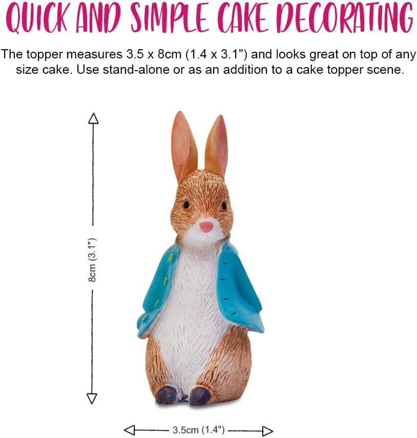 Jubiläumshaus Peter Rabbit Tortenaufsatz aus Kunstharz, handbemalte Figur, Dekoration 3