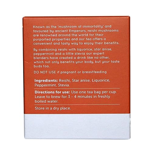 Natur Boutique Reishi Tea Sachets - 20 Count Herbal Tea with Reishi Mushroom, Star Anise, Licorice & Peppermint 5