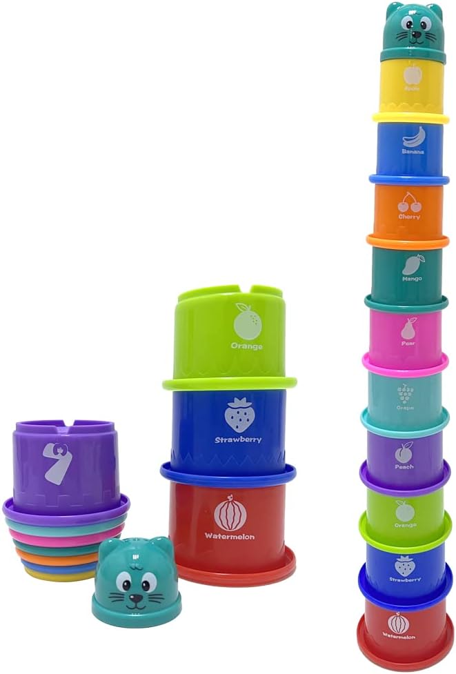Ram Baby Kids 11 Piece Stacking Cups - Educational Toy for 6 Months+