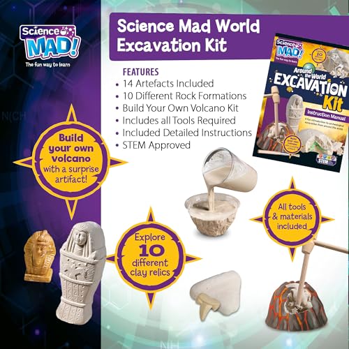 Science Mad - Around The World Excavation Kit for Kids 8