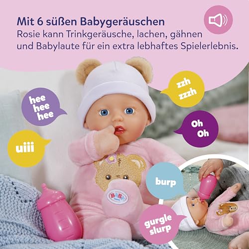 BABY born Interactive Rosie 30cm Soft Baby Doll with 6 Sounds & Bottle - Pink 9