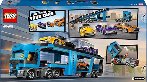 LEGO City Car Transporter Truck with Sports Cars - 998-Piece Building Set for Ages 7+ 12
