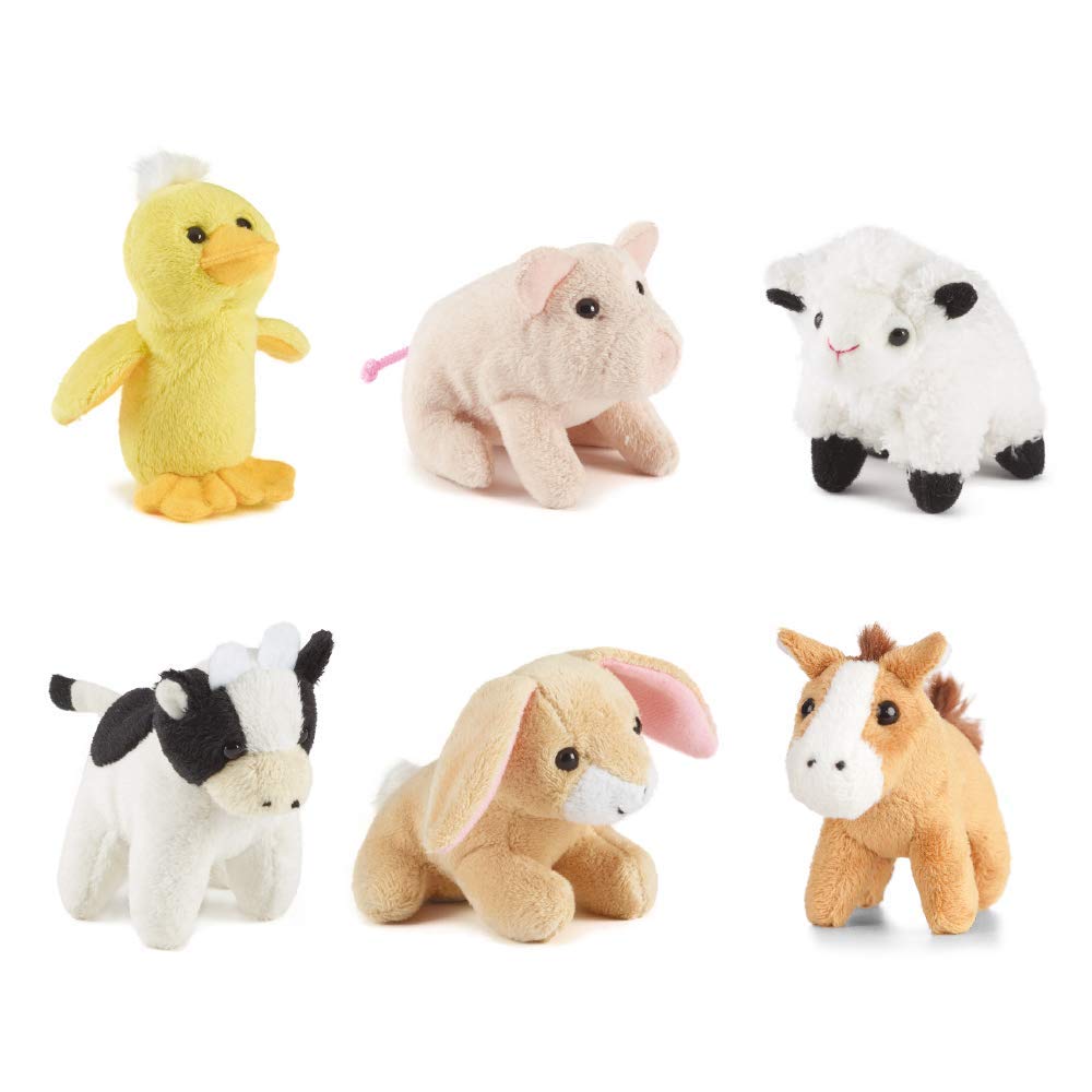 Living Nature Soft Toy Gift Bundle - 6 Pack Farm Buddies with Educational Animal Facts