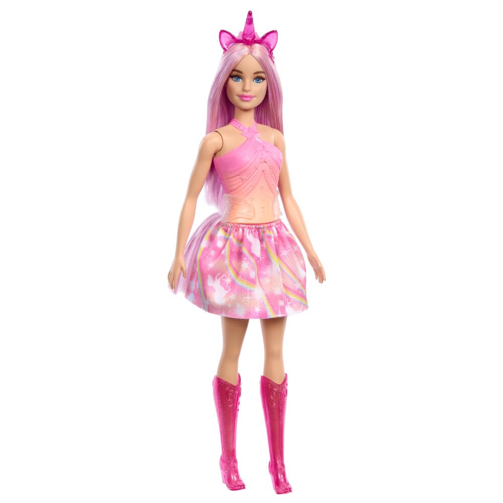 Barbie Unicorn Doll with Fantasy Hair & Ombre Outfit | 17.72 in | HRR13