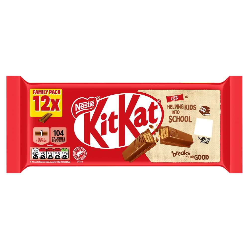 KitKat 2 Finger Milk Chocolate Biscuit Bar 12 Pack | 12 x 20.7g