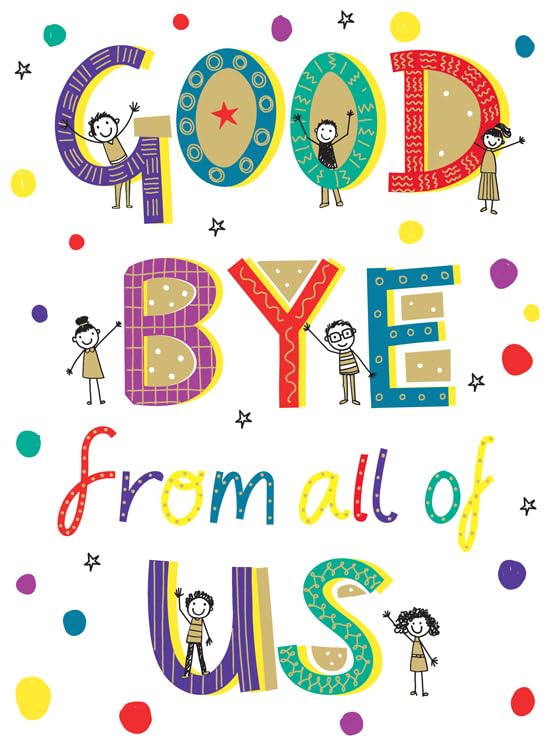 Piccadilly Greetings Goodbye From All Of Us Large Greeting Card | A4 Size | Monochrome