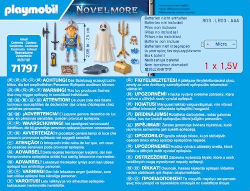 Playmobil Novelmore Castle Ghost and Knight Playset - Glow in the Dark Action Figures for Kids 4+ 4
