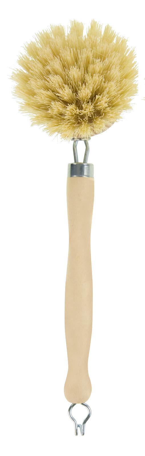 Elliott Wooden Dish Brush with Natural Tampico Fibres - Long Handle, Replaceable Head
