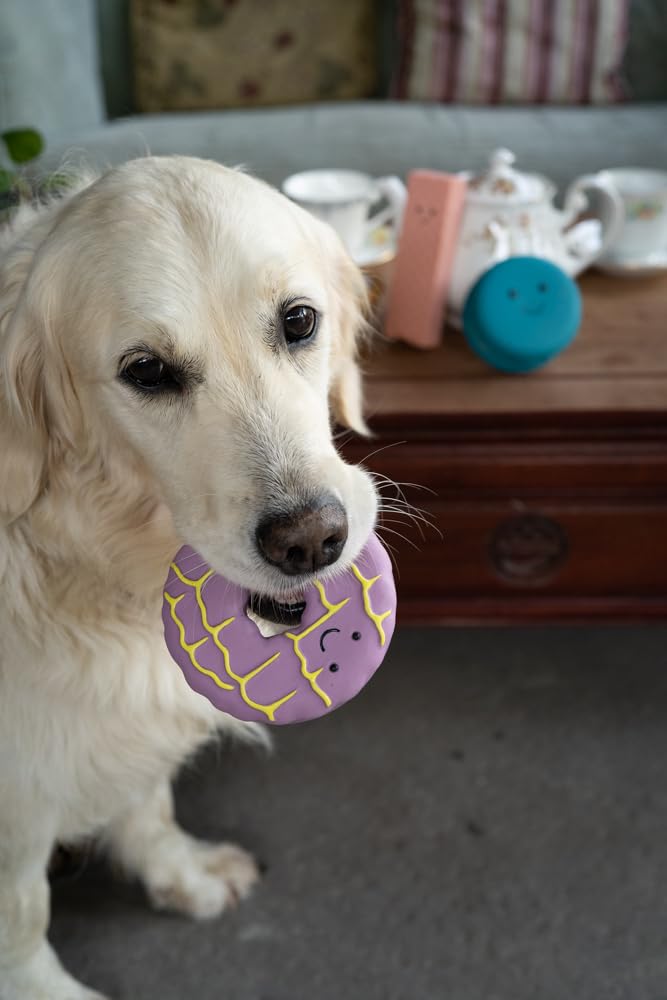 Petface Iced Ring Biscuit Latex Dog Toy - Durable Chew & Fetch Toy | Built-in Squeaker 4