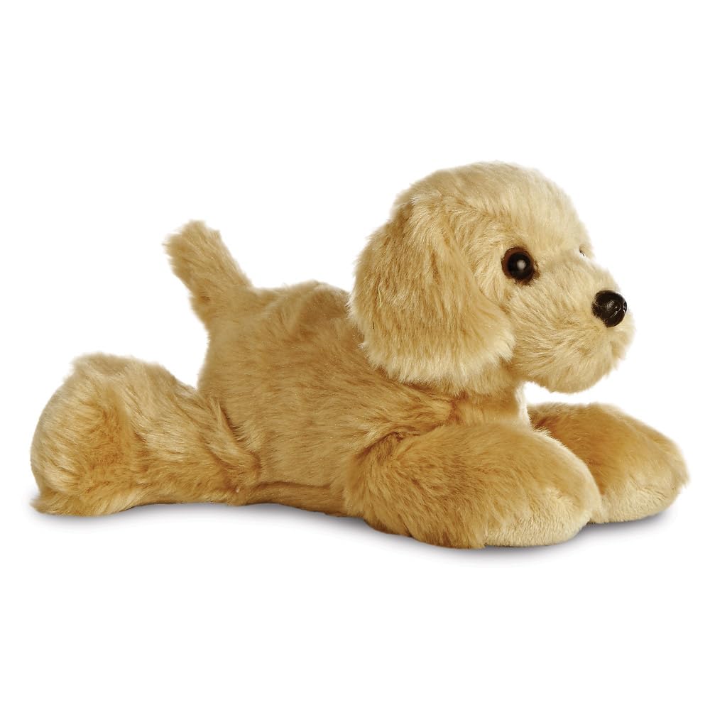 Aurora World Mini Flopsie Golden Retriever Plush Toy - Soft Cuddly Stuffed Animal for All Ages