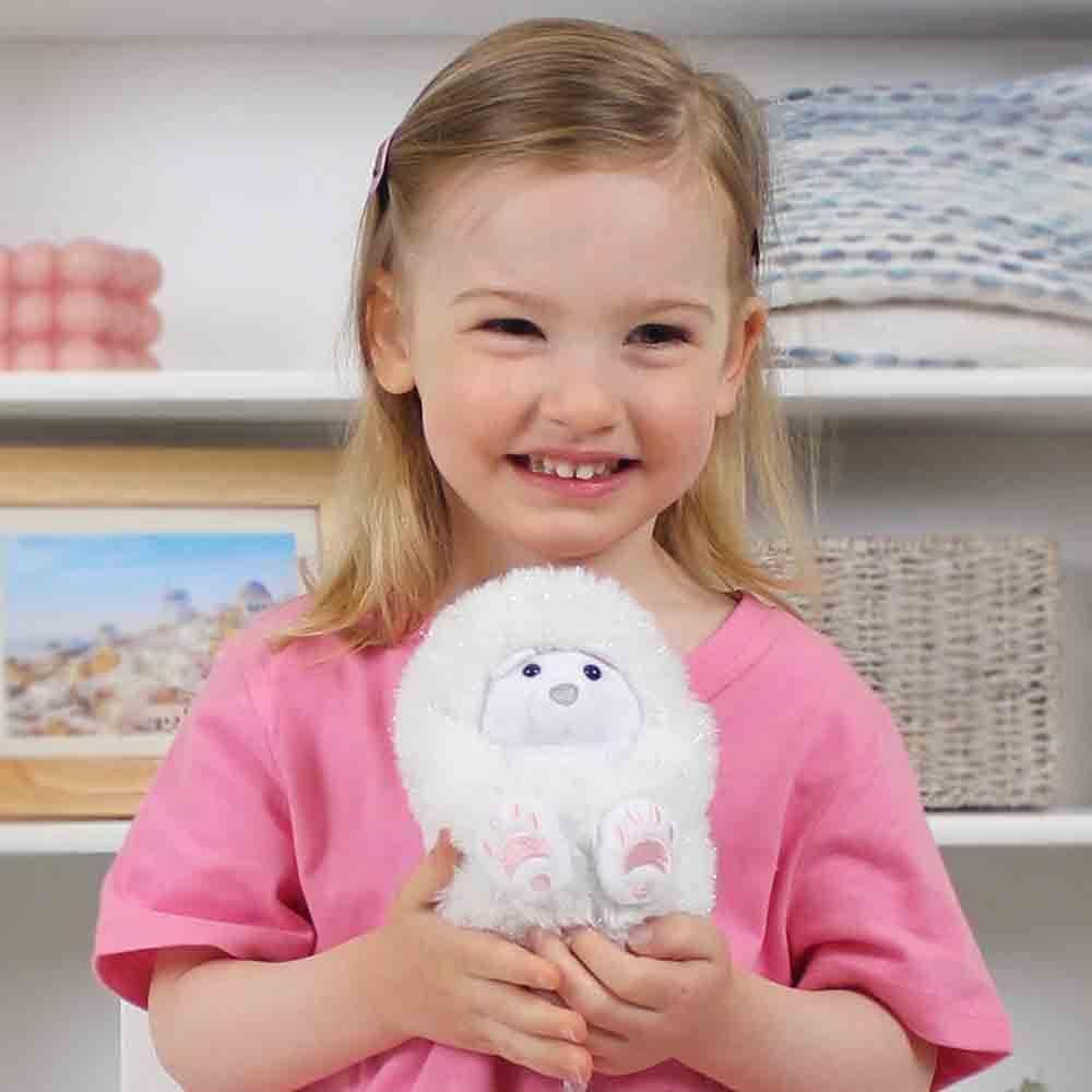 Curlimals Perry Polar Bear Arctic Glow Teddy Bear - Interactive Light-Up Plush Toy for Kids 6